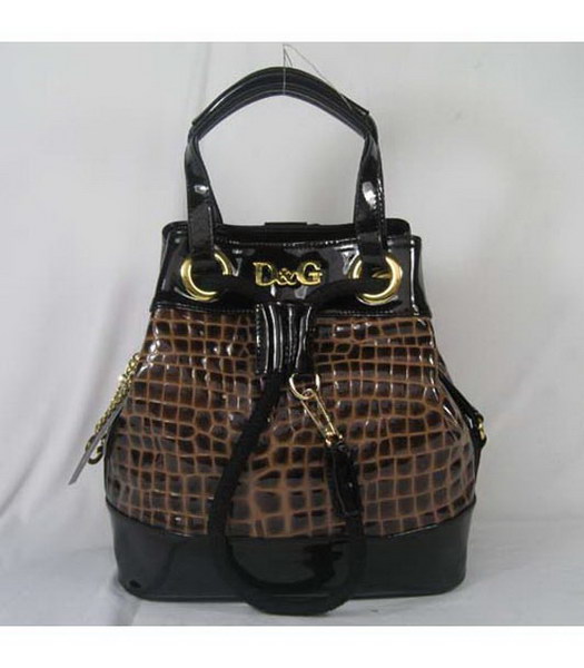 Dolce & Gabbana Oversized Tote nautico S_Chocolate pelle